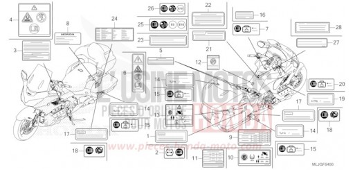 ETIQUETTE DE PRECAUTIONS GL1800DAT de 2026
